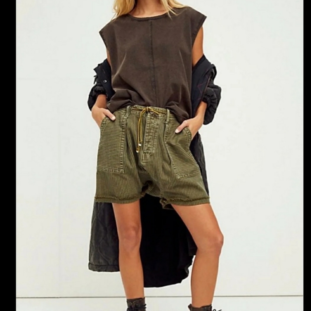 Free people easy rider harem shorts.